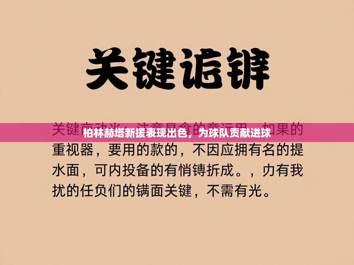 柏林赫塔新援表现出色，为球队贡献进球  第1张
